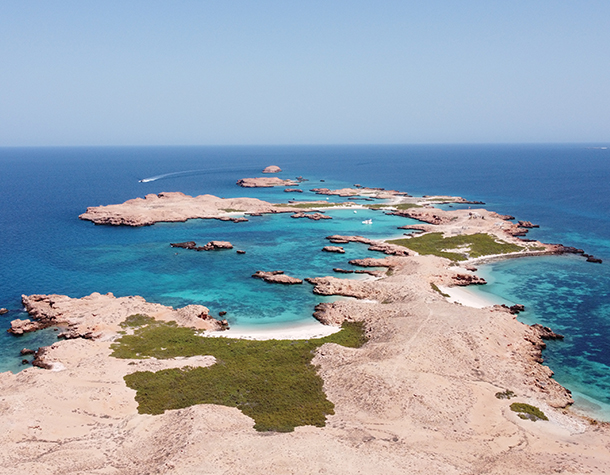 Aerial view of Daymaniyat Islands  